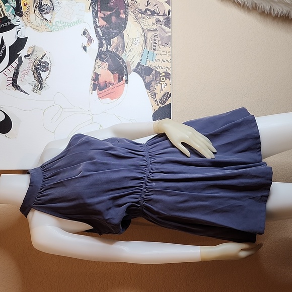 SIENA SKY LARGE ROMPER SKIRT HALTER BLUE GRAY SEXY - Picture 1 of 12